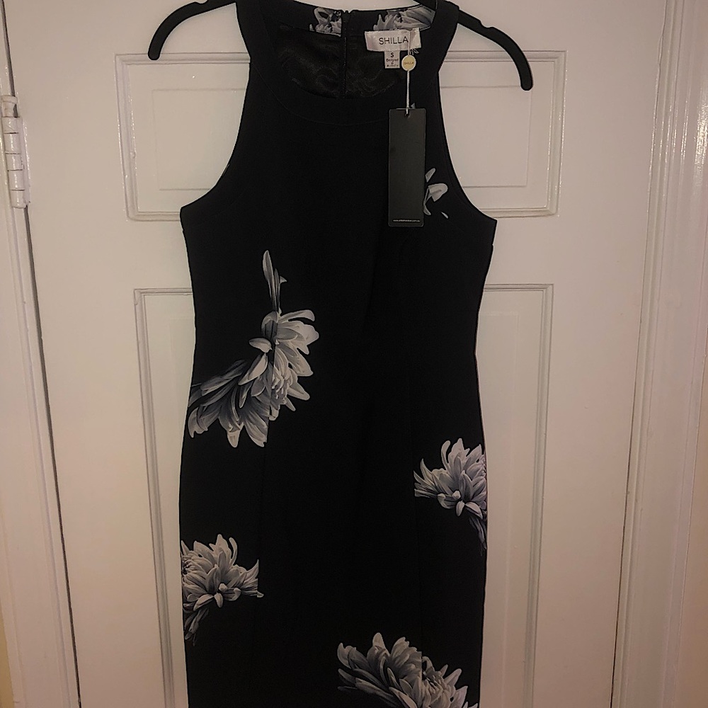 SHILLA floral accent cocktail dress